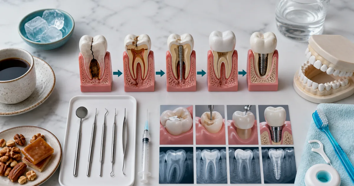 Clinical illustration titled Why a Cracked Tooth Needs Care, with a cracked tooth, tooth and protective shield in teal, cyan and coral